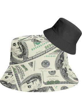Unisax Mz-dollar Funny Reversible Halloween Packable Outdoor Sun Bucket Hat
